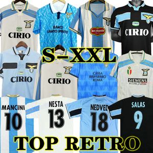 14 15 Klose Lazio Retro 1989 1990 Simeone Soccer Jerseys Vintage 91 92 99 00 01 Nedved Salas Gascoigne Classic Home Away Football Shirt Veron Crespo