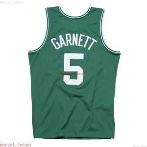 100% costurou Kevin Garnett #5 2007-08 Jersey de madeira de madeira xs-6xl Mens térmicos Jerseys de basquete Homens baratos homens yo yo yo