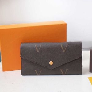 Women Designers Wallets 5A Top Quality Womens Fashion Envelope-style Long Wallet PORTEFEUILLE SARAH Purse Case Iconic Brown Waterproof Canvas Card Holder M60531