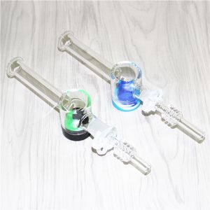 Hookahs 10mm de néctar de vidro de articulação de 10 mm com pontas de quartzo concentrado dab palha fumando tubos de vidro fumantes