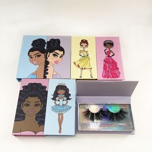 Magnetic Girl Box Box Голографические ресницы прямоугольник Норка Ресницы упаковочная коробка для 3D 5D норки ресницы