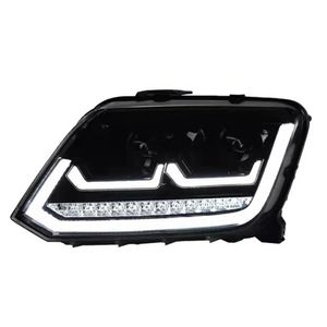 Bilar Billjus LED HEAD LAMP FÖR VW AMAROK 2010-2020 Angel Eye DayTime Running Light Front Drive Strålkastare