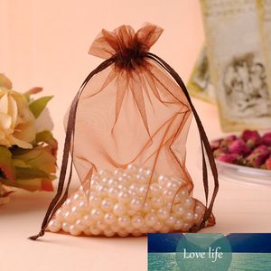 Drawstring Gift Bags for Shoes Hair Extention 35x50cm Coffee Color Large Organza Organizador De Joyas Can Be Custom Logo