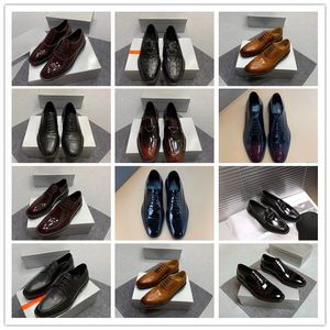 Brand Men Dress Shoes Loafers Luxury Party Wedding Shoes Designer Dress Mens Slip On Flats Business shoes size 39-45With box