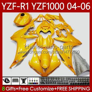 Glänzendes goldenes Verkleidungsset für Yamaha YZF-R1 YZF R 1 1000 CC YZF1000 YZFR1 04 05 06 Karosserie 89Nr