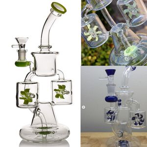 9,4 polegadas forma azul pneu verde unquie rodas recyler vidro bongs água 14,4 milímetros bacia DAB rigs cachimbo de água fumar