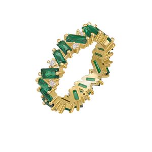 Anéis de cristal verde de luxo na moda para mulheres neo-gótico moda de alto nível temperamento anéis elegantes meninas jóias presente
