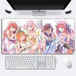 Stor anime tjej de quintessentiella quintuplets mousepad gamer otaku kawaii xl musmatta tecknad 60x30cm dator tangentbord matta lj201031