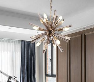 Modern Spuknit ljuskrona Lighting Living Room Crystal Hängande Ljus Dekoration Ljus Fixtur Dinning Room Suspension Lampa