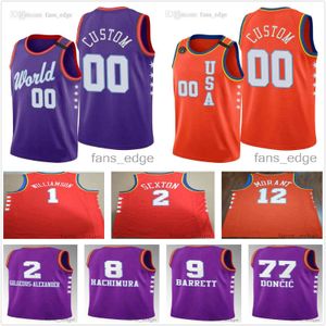 Camisas de basquete Rising Star impressas em tela personalizada 2020 Williamson Morant Paschall Graham Hero Jackson Jr. Bridges Young Carter Jr.