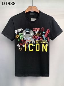 2023 SummerTop Yeni Gelenler D2 T-Shirt Erkek Polo gömlek Lüks Tasarımcı Dsquare Baskı Şort O-Boyun Kısa Kollu Erkek Gömlek DT988 RCJT001