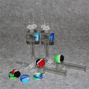 Neues Shisha-Glas-Nektarpfeifen-Set mit 10 mm männlichem Ölbrennerrohr, dicken Pyrex-Glasrohren, Silikonbehälter, Reclaimer zum Rauchen
