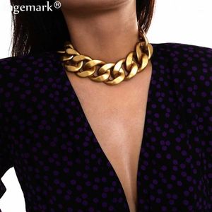 Correntes exclusivas Big Chain Chain Chaker Colar Collares Accesorios Mujer Exagerado Rock Color Gold Twist Jewelry Men grossa1