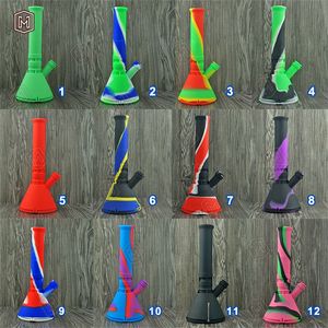 Hurtownie Silikonowe Rury Weeding Silikon Bubbler Bong Suche Herb Dab Wax Rig Tobacco Palnik Palnik Rury z 14mm Szklaną miską