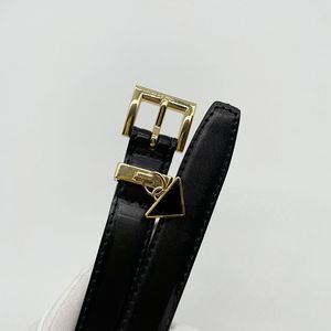 2023 Famous brand triangle women's small belt black pin buckle belt top quality designer new leather waistband for woman girl P family's