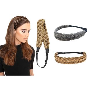 Sentetik Saç El Bağlanmış Örgülü Kafa Beş Strands Hairband 3.5 cm Genişlik Bohemian Peruk Örgü