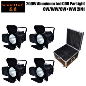 Wholesale aluminum channels for sale - Group buy 4IN1 Flight Case Pack W White COB par can black lights with polished aluminum reflector plus small dome lens DMX512 channel stage light