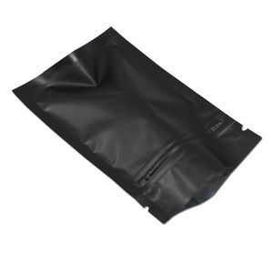 100 шт. Matte Black Retailes Алюминиевая фольга Ziplock Пакет пакета Mylar Тепло уплотнительное уплотнение Уплотнение Zip Lock Storage для чайных гаек Закуска 201021