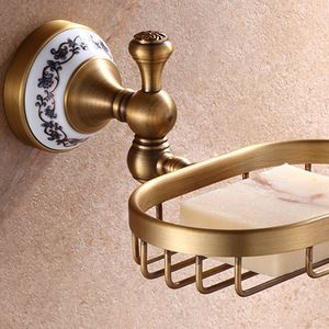 Banheiro Acessório Antigo Luxo Luxo Titular Pincel Toalete Cremalheira Cesto de Commodities Cesta Soap Dish Towel Anel Secador LJ201204