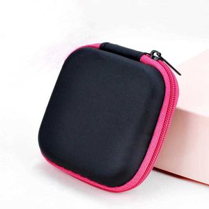 Rectangle Coin Purses Mini Zippered Case Box Purse For Earphone Storage Bags Key Holder Gifts Men Women Portable EVA Small Wallets