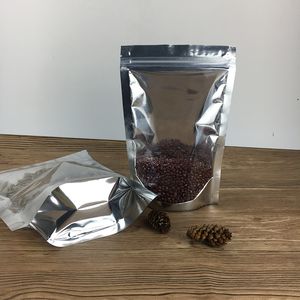 Mylar Ställ upp Aluminium Folie Clear Pack Pack Bag för mat Kaffe Lagring Återförsäljbar Zip Packing Väska Partihandel Gratis frakt