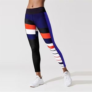 Colori Stripe Pattern Stampato Leggings Casual Sporting Donne Push Up Elastico Leggings Slim per femmina 201203