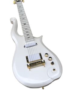 Hochwertige Prince Cloud E-Gitarre, weiße E-Gitarre mit Ahorn-Griffbretthals und Erlenkorpus