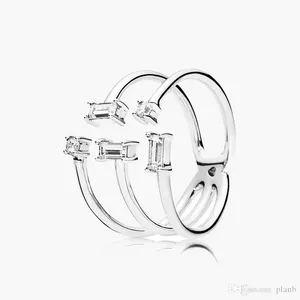 Femininas 925 Sterling prata alianças de casamento cúbico zircônia diamantes para pandora estilo mulheres casamento conjunto cz Diamante luxo noivado senhoras presente com caixa original