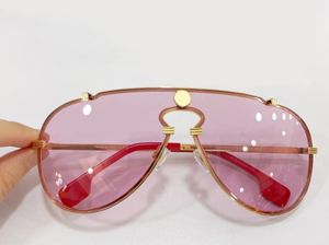 Shield Shape Pilot Solglasögon för kvinnor Män guldgrå lins maskglasögon mode sport solglasögon ögonkläder med låda