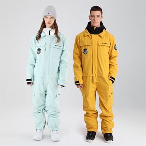 Hooded Windproof Women Ski Jumpsuit Outdoor Female Snow Suits Waterproof Woman Snowboard Overalls Outfits Clothes 220106
