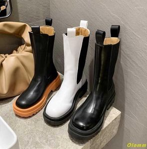 女性ブーツ秋のオレンジ色のオートバイブーツクールな女の子防水女性靴女性靴chaussures1