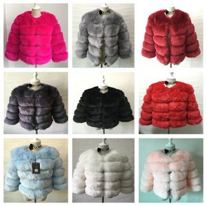 FT001 S-3XL Mink Coats Women 2020 Winter Top Fashion Pink FAUX Fur Coat Elegant Thick Warm Outerwear Fake Fur Jacket