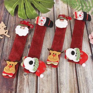 Kitchen Appliance Door Handle Covers Protector For Fridge Microwave Oven Dishwasher Santa Snowman Reindeer Christmas Decorations JK2011PH