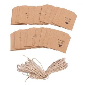 Hediye Sargısı 100 Değişim Aşk Kraft Paper Party Wedding Düğün Brown Label1