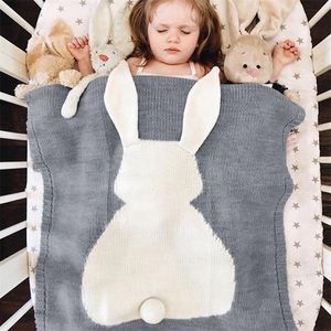 아기 토끼 담요 니트 신생아 랩 담요 침대 소파 바구니에 대 한 슈퍼 소프트 유아 침구 퀼트 LJ201014