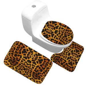 Honlaker 3 pezzi/set modello leopardo e tigre tappetino da bagno tappeto per WC bagno tappetini assorbenti morbidi 201116