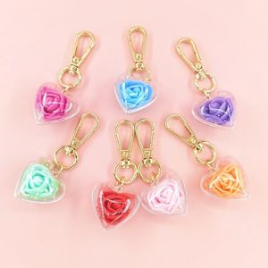 Presentes do Dia dos Namorados Rosa Preservada Flower Keychain Saco Feminino Pingente Amor Keychain Festa Favor 7 Cor XD24490