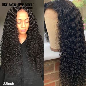 Brazilian Deep Wave Wig 30 inches Pre-Draged 13x4 Deep Wave Lace Front Pärlor 150% Densitet Svart Mode Kvinnor Parykar Daglig peruk