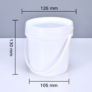 1000ml Yuvarlak Plastik Kova Kaplamalı Gıda Sınıfı Konteyner Bal Su Kremi Tahıllar İçin Konteyner Pail 10 PCS LOT C0116271J