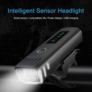 Światła rowerowe Smart Indukcja Rowerów Przednie Light Light USB Light Light LED Reflektor Lampa Rowerowa Kolarstwo Lampy błyskowe