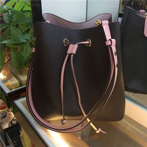 Designer- Women handbags shoulder bags leather bucket bag women flower printing crossbody bag purse