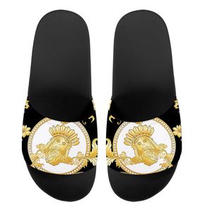 Slippers 2022 Women Luxury Baroque Floral Pattern Outdoor Flip Flops Beach Home Sandals Female Shoes Chaussure Homme