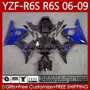 Yamaha Yzf-R6s Yamaha Yzf-R6s Yzf-600 YZF R6S 600CC 2006-2009 Bodywork 96no.51 YZF R6 S 600 CC YZFR6S 06 07 08 09 YZF600 2006 2007 2008 2009 OEM 페어링 블루 불길 BLK