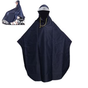 Uomo donna ciclismo bicicletta bici impermeabile pioggia mantello poncho con cappuccio antivento pioggia cappotto mobilità scooter copertura (blu navy) T200117