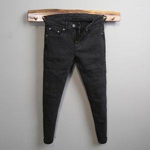 Mäns Jeans Män 2022 Vår Höst Fashion Solid Färg Slim-Fit Stretch Pants Penna Male High Waist Denim Trousers W506