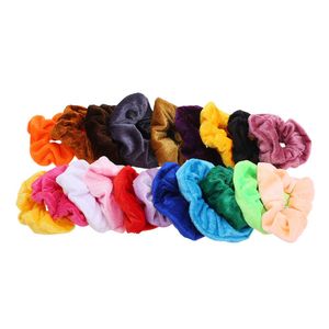 20 sztuk Velvet Hair Scrunchies Elastyczne pasy do włosów Krawaty Liny Jedwabe Wykwintne Ponytail Akcesoria do dziewcząt Damskie W11180