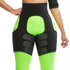 Neoprene Shaperwear Women`s High Waist Slim Thigh Trimmer Leg Shapers Slimming Belt Thigh Slimmer Wrap Waist Trainer Belt T200707