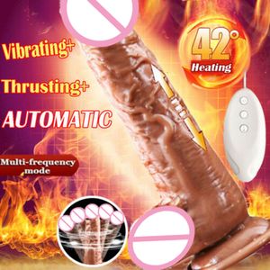 Автоматическое телескопическое отопление фаллоимитатор вибратор сексуальный станок реалистичный пенис для женских продуктов женский взрослый массажер
