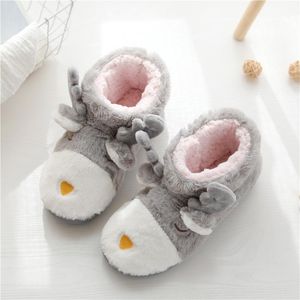 Inverno Donna Simpatico Cartone Animato Animale Cervo Pantofole Da Casa In Peluche Scarpe Da Donna In Cotone Caldo Scarpe Da Donna Ragazze Al Coperto Per La Camera Da Letto