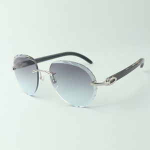 2022 Классические солнцезащитные очки 3524027 с черным текстурированным рогом буйвола рук и вырезанные объективы, прямые продажи, размер: 18-140 мм